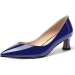 Chaussures montantes de mariage bleues en caoutchouc à kitten heel à bouts carrés Pointure 36 avec un talon jusqu'à 3cm look fashion pour femme 