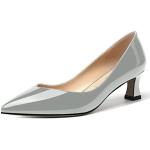Escarpins talon aiguille gris en caoutchouc à kitten heel à bouts carrés Pointure 44 avec un talon jusqu'à 3cm look fashion pour femme 