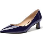 Chaussures montantes de mariage bleu marine en caoutchouc à kitten heel à bouts carrés Pointure 44 avec un talon jusqu'à 3cm look fashion pour femme 
