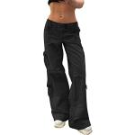 Pantalons taille basse noirs Taille XS look casual pour femme 