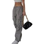 Pantalons taille basse gris Taille M look casual pour femme 