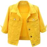 Vestes vintage jaunes à manches trois-quart Taille XXL plus size look fashion pour femme 