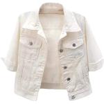 Vestes vintage blanches à manches trois-quart Taille XXL plus size look fashion pour femme 