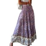 Jupes longues violettes maxi Taille 3 XL look fashion pour femme 