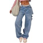 Jeans droits bleus Taille XL look fashion pour femme 