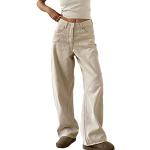 Jeans droits blancs Taille XS look fashion pour femme 