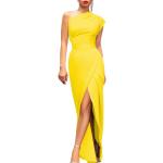 Robes de bal longues jaunes maxi sans manches Taille 3 XL look casual pour femme 