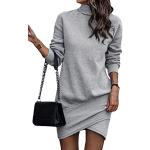 Robes sweat d'automne grises à manches longues à col rond Taille 3 XL look casual pour femme 