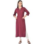 Saris indiens rouges imprimé Indien en coton Taille XL look asiatique pour femme 