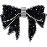 Broches noires à strass à motif papillons en strass en lot de 1 look fashion pour femme en promo 