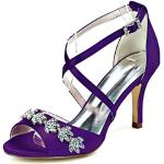 Chaussures de sport de mariage violettes Pointure 38 avec un talon entre 7 et 9cm look fashion pour femme 