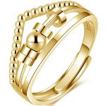 Bagues de mariage argentées en or à perles en perle 14 carats look fashion pour femme 