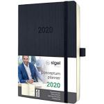 SIGEL C2020 Agenda journalier 2020 Conceptum, couverture souple, 13, 5 x 21 cm, noir