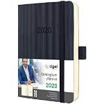 SIGEL C2021 Agenda journalier 2020 Conceptum, couverture souple, 9, 3 x 14 cm, noir