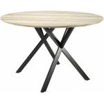 Tables de salle à manger design Mathi Design marron clair à rayures en acier diamètre 120 cm modernes 