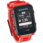 Montres connectées Sigma rouge fluo GPS discipline triathlon look fashion en silicone en promo 