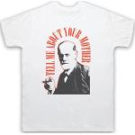 Sigmund Freud Tell Me About Your Mother T-Shirt des Hommes, Blanc, Small