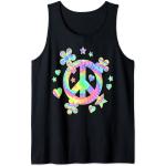 Tie-Dye Panneau de paix Motif fleurs hippie Débardeur