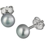 Boucles d'oreilles SilberDream gris acier en argent à perles en argent look fashion pour femme 