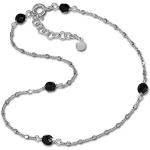 SilberDream perles chaîne de pied noir 27 cm argent sterling 925 sdf2234j