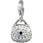 SilberDream scintillement bijoux - Charm petit sac blanc - Femme - Argent 925/1000 - tchèques cristaux Preciosa - scintillement Charms - GSC558W