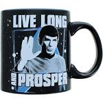 Tasses design bleues en céramique Star Trek Longue vie et prospérité 