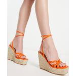 Sandales à talons Simmi orange en caoutchouc à bouts ouverts Pointure 39 look casual pour femme en promo 
