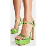Sandales plateformes Simmi vertes en caoutchouc à strass à bouts ouverts Pointure 36 pour femme en promo 