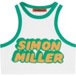 Simon Miller débardeur crop à logo imprimé - Blanc