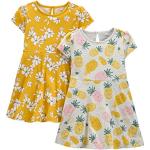 Robes à manches courtes jaune moutarde à fleurs à motif USA Taille 12 ans look fashion pour fille en promo de la boutique en ligne Amazon.fr 