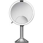 Miroirs de salle de bain Simplehuman gris acier en acier grossissants 