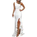 Robes de soirée longues blanches imprimé africain à motif Afrique longues à manches longues Taille S plus size look fashion pour femme 