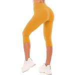 Leggings courts jaunes respirants Tailles uniques plus size look fashion pour femme en promo 
