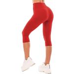Leggings courts rouges respirants Tailles uniques plus size look fashion pour femme en promo 