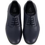 Chaussures oxford de mariage Sirri bleu marine en cuir synthétique respirantes à lacets Pointure 28 look casual pour garçon 
