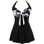 Maillots de bain une pièce noirs en polyamide à motif fleurs Taille 5 XL look fashion pour femme 