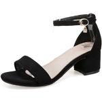 Sandales à talons noires à bouts ouverts Pointure 48 look fashion pour femme 