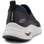 Chaussures de sport Skechers Arch Fit bleu marine en fil filet étanches Pointure 43 look fashion pour homme en promo 