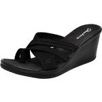 Sandales compensées Skechers noires à rayures Pointure 38 look casual pour femme 