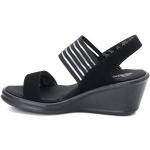 Sandales compensées Skechers noires en tissu Pointure 38 look fashion pour femme 