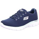 Chaussures de sport Skechers Flex Appeal 4.0 bleues en fil filet imperméables Pointure 37 look fashion pour femme en promo 