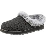 Skechers Keepsakes - Ice Angel Flache Hausschuhe Femme, Gris (Charcoal Cable Knit Sweater/Faux Fur Trim Ccl), 37 EU