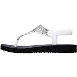 Tongs  Skechers Meditation blanches à strass inspirations zen Pointure 39 look fashion pour femme 