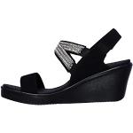 Sandales à talons Skechers noires en tissu Pointure 38 look fashion pour femme en promo 