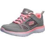 Skechers Femme Summits-New World Baskets, Gris (Gray Leather/Mesh/Coral Trim Gycl), 36.5 EU