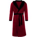 Peignoirs en éponge pour fêtes de Noël rouges à carreaux en éponge à capuche Taille 5 XL look fashion pour femme 