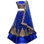 Lehengas choli bleus imprimé Indien en velours Taille 3 XL look fashion pour femme 