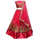 Lehengas choli roses imprimé Indien en velours Taille 3 XL look fashion pour femme 