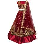 Lehengas choli rouge bordeaux imprimé Indien en velours Taille 3 XL look fashion pour femme 