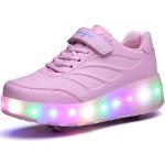 Chaussures roses à roulettes lumineuses Pointure 31 look fashion pour enfant 